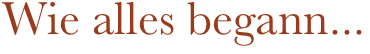 Wie alles begann...
